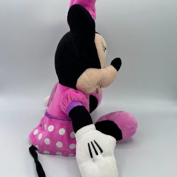 Disney Minnie Mouse Plush 12+" Pink Polka Dots Stuffed Toy TALKS & SINGS - Picture 6 of 10
